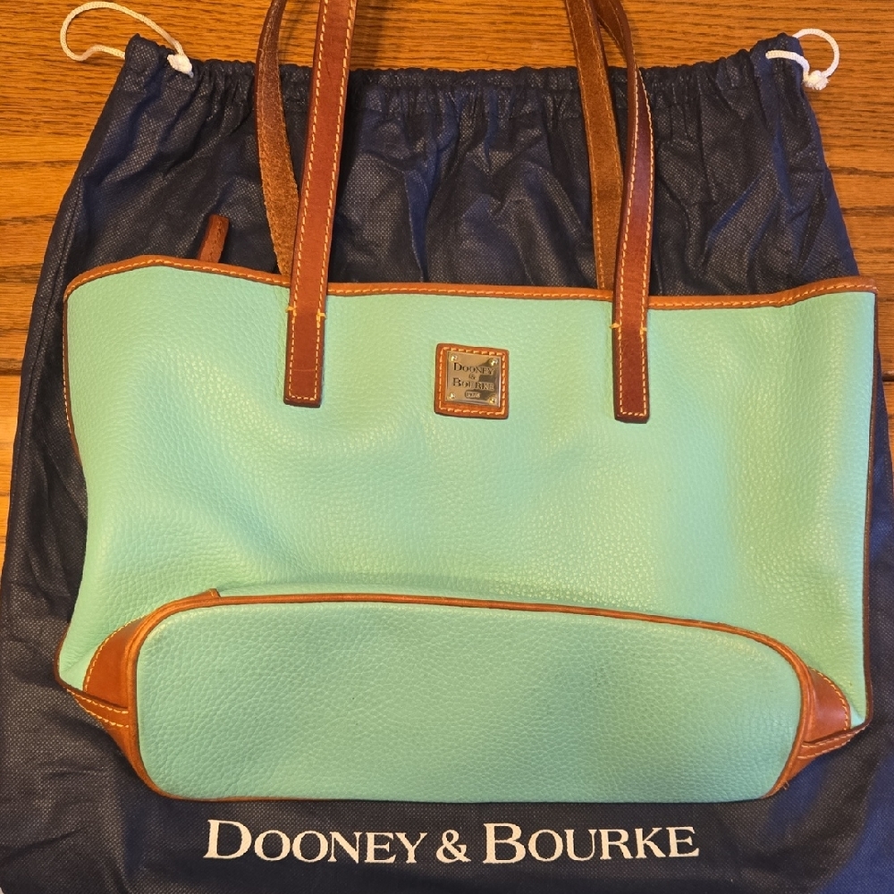 Dooney & Bourke Aqua and Brown Tote Bag